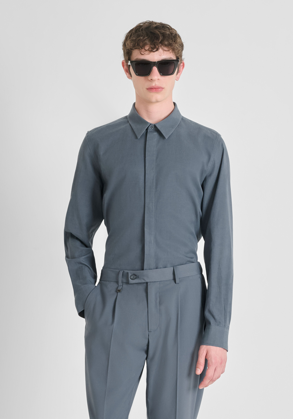 CHEMISE REGULAR FIT "DENVER" EN MÉLANGE LYOCELL ET COTON - Antony Morato Online Shop