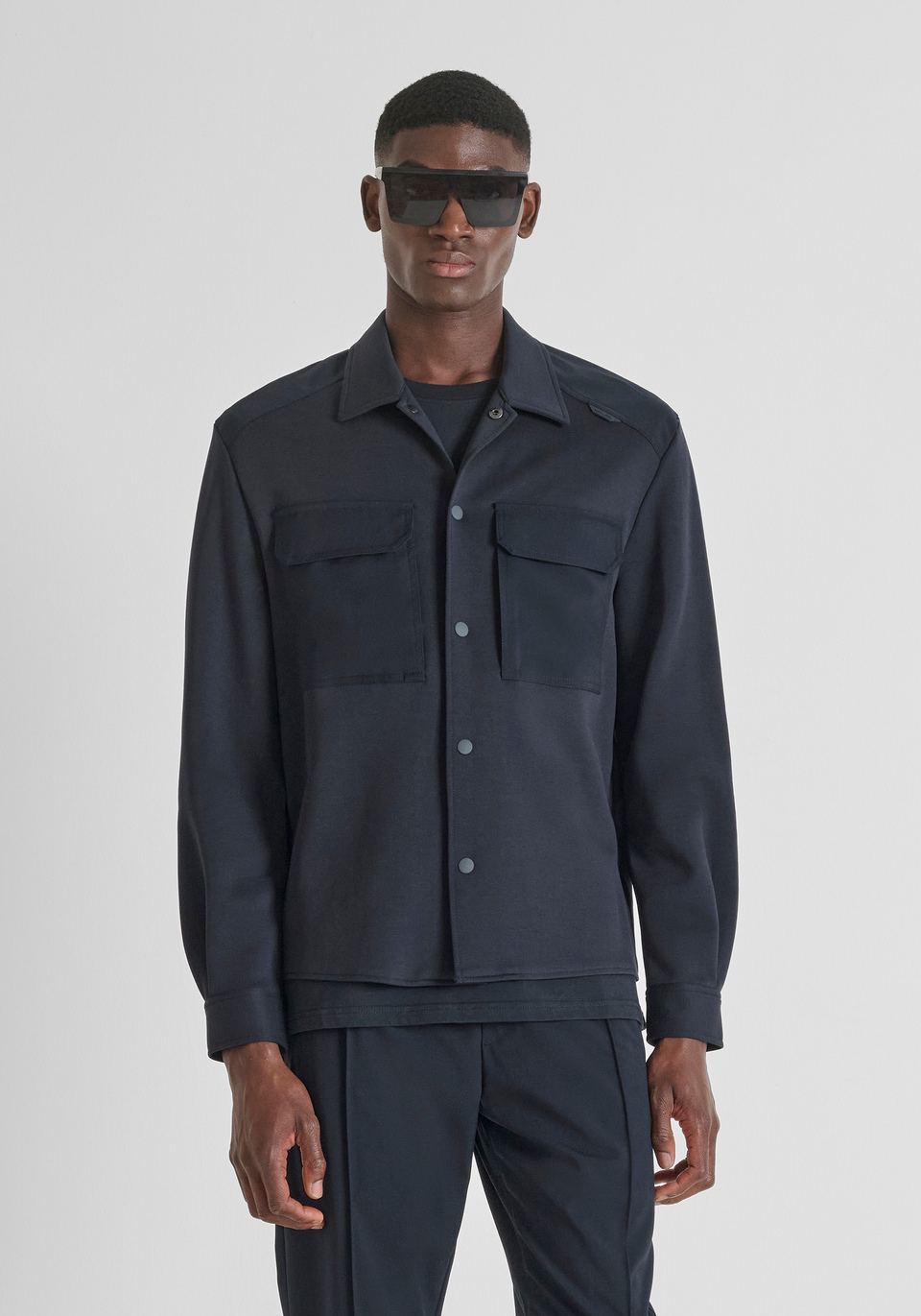 REGULAR FIT HEMD AUS BAUMWOLLMISCHUNG MIT KONTRASTIERENDEM STOFF - Antony Morato Online Shop