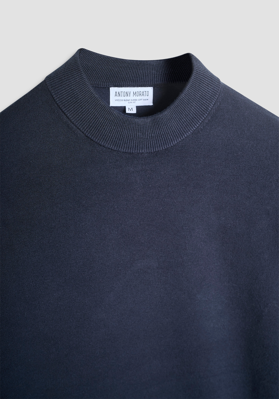 SLIM FIT COTTON JERSEY SWEATER IN STRETCH VISCOSE BLEND WITH COLLAR - Antony Morato Online Shop
