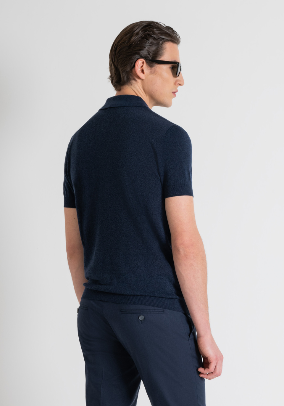 SLIM FIT POLO SHIRT IN SOFT, LIGHTWEIGHT SOLID-COLOUR YARN - Antony Morato Online Shop