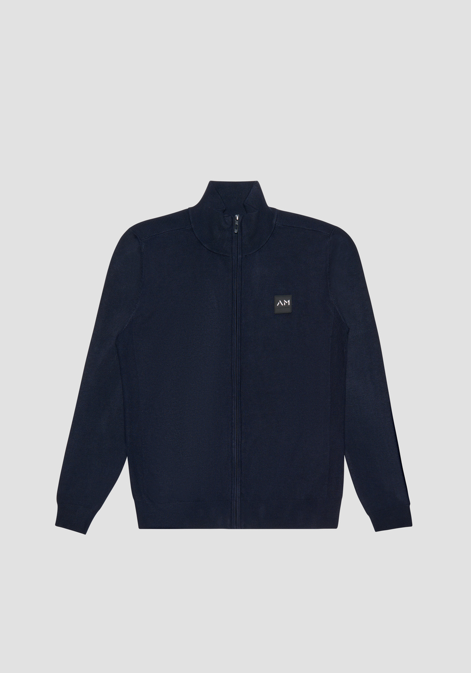 PULLOVER MIT REISSVERSCHLUSS SLIM FIT AUS VISKOSE-MISCHGEWEBE MIT GUMMIERTEM LOGO - Antony Morato Online Shop