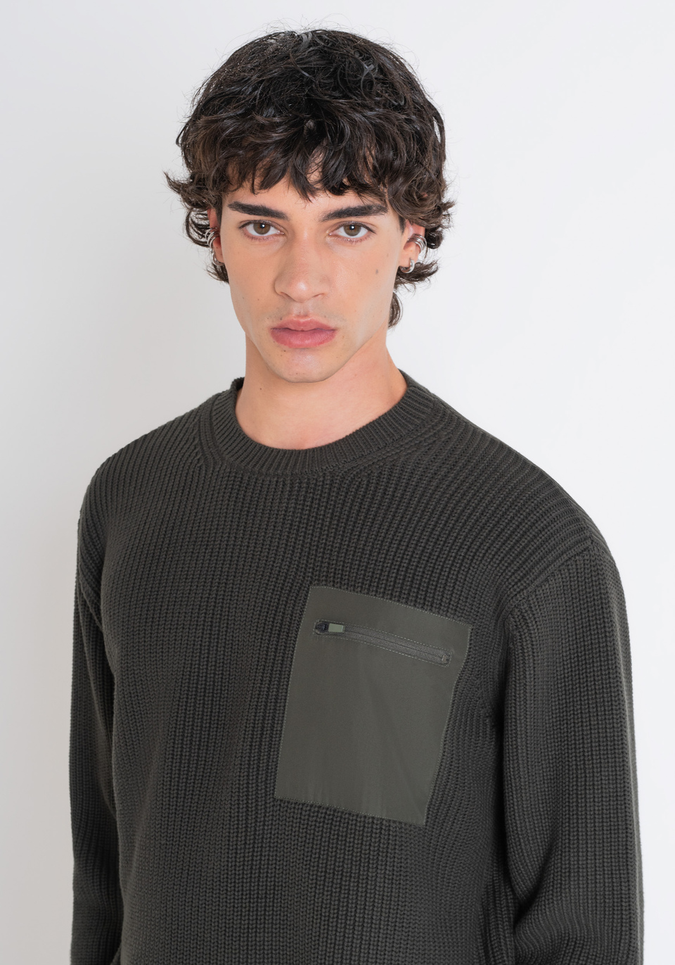 PULL RELAXED FIT EN COTON AVEC POCHE - Antony Morato Online Shop