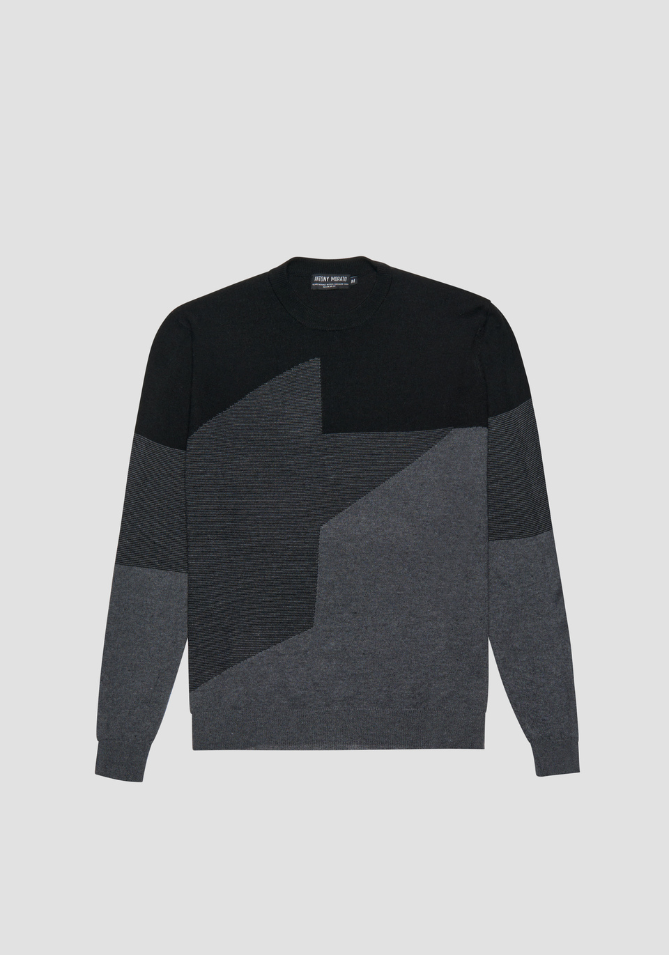 PULL REGULAR FIT EN LAINE MÉRINOS MÉLANGÉE AVEC MOTIF ABSTRAIT - Antony Morato Online Shop