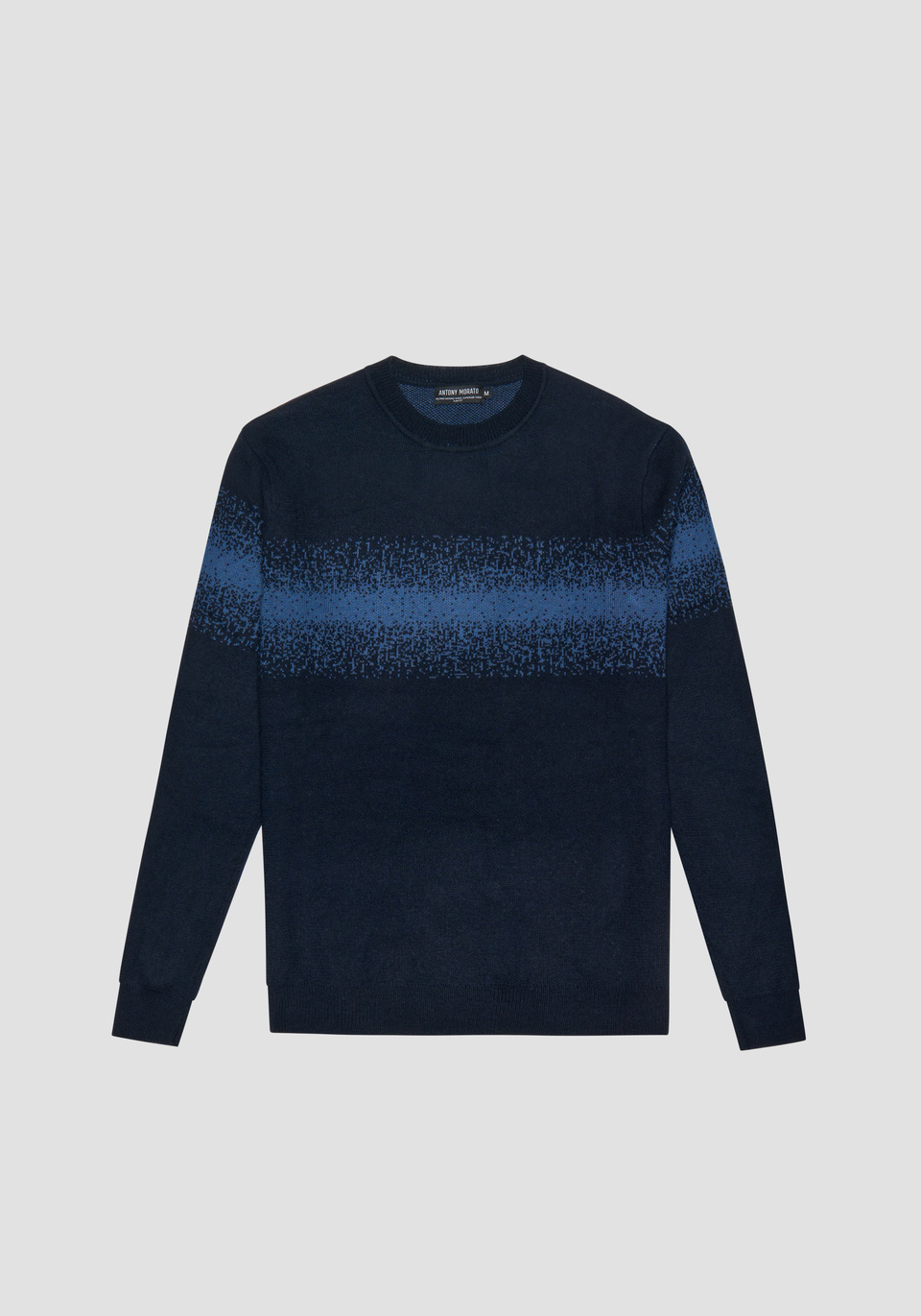 SUÉTER REGULAR FIT DE MEZCLA DE LANA MERINA CON BANDAS - Antony Morato Online Shop