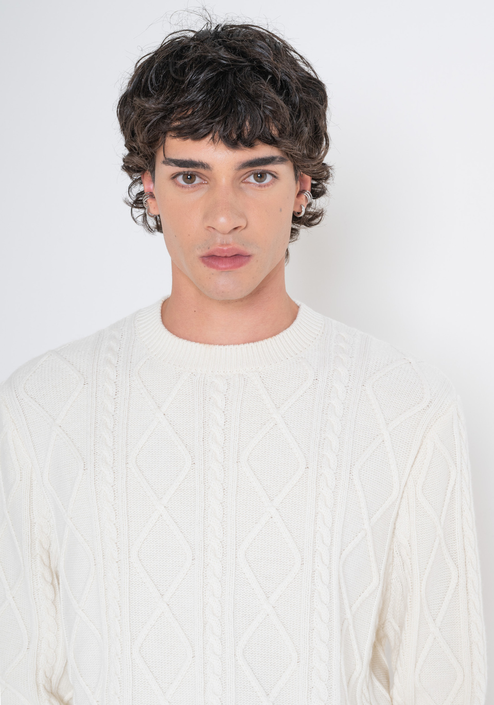 MAGLIONE REGULAR FIT IN MISTO LANA MERINO A TRECCE - Antony Morato Online Shop