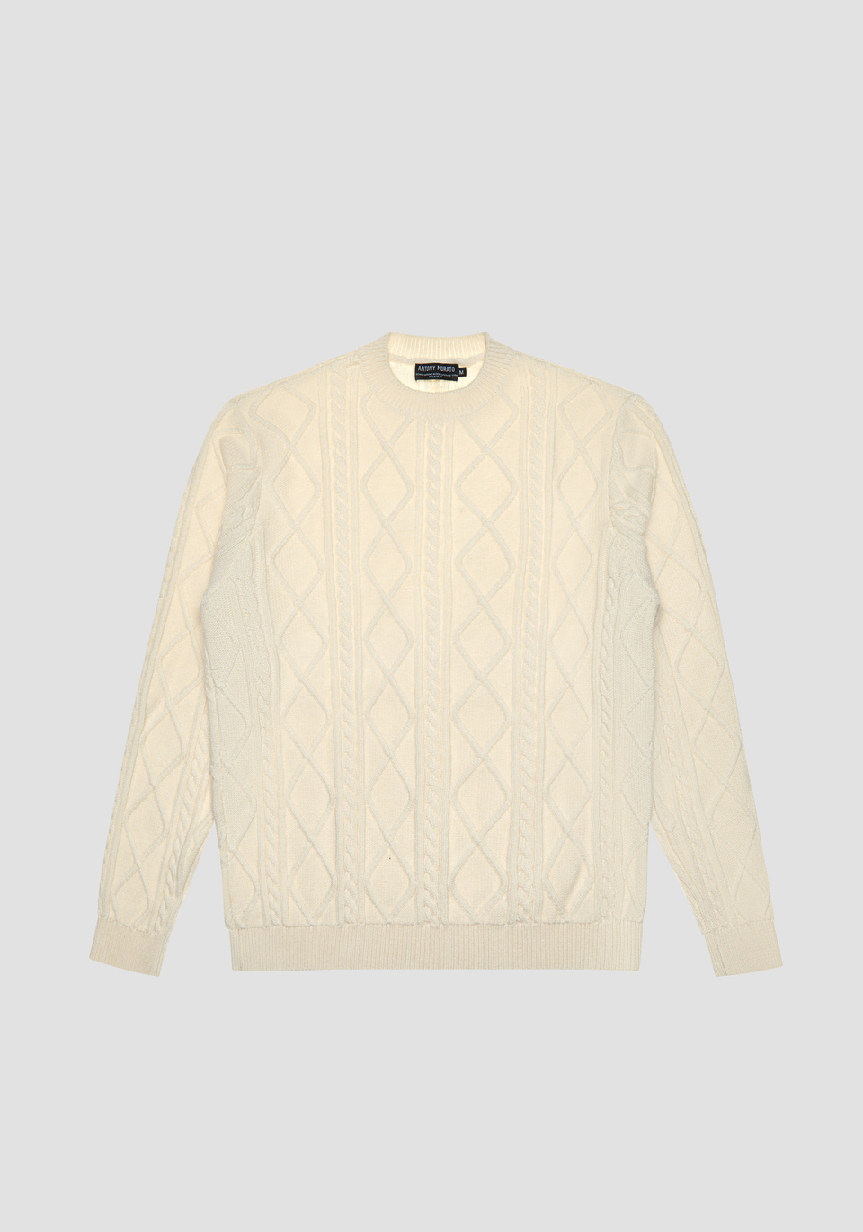 MAGLIONE REGULAR FIT IN MISTO LANA MERINO A TRECCE - Antony Morato Online Shop