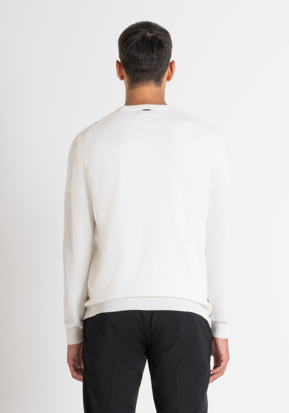 PULL REGULAR FIT BLANC EN LAINE MÉLANGÉE - Antony Morato Online Shop