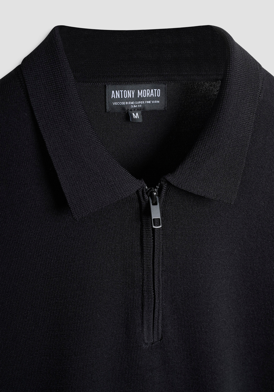 POLO SLIM FIT EN HILO MEZCLA VISCOSA CON CREMALLERA - Antony Morato Online Shop