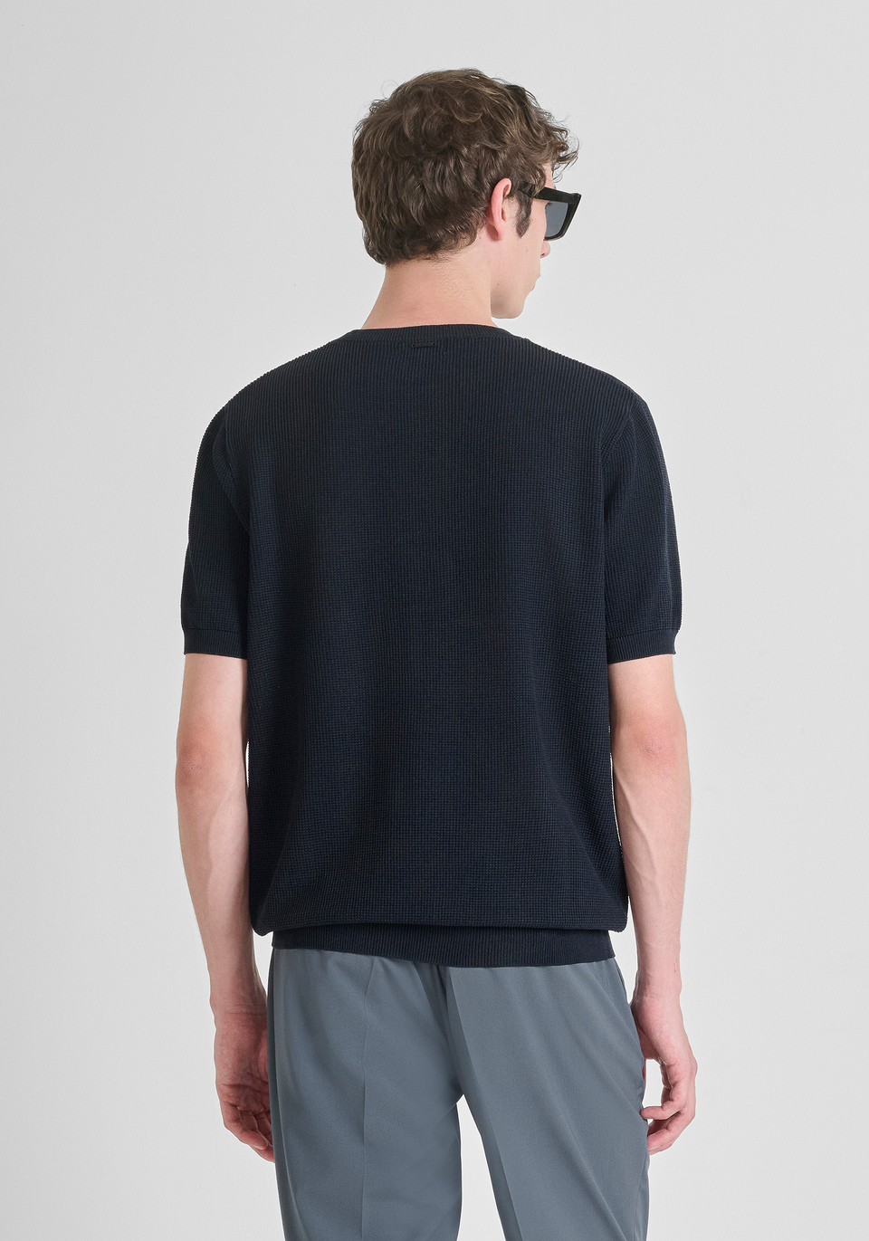 SHORT SLEEVE REGULAR FIT SUPER FINE VISCOSE BLEND JERSEY - Antony Morato Online Shop