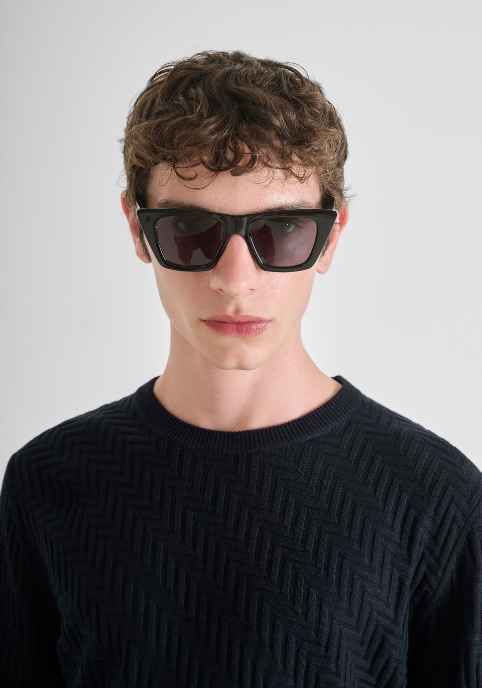 REGULAR FIT SWEATER IN WOOL WITH GEOMETRIC PATTERN - Antony Morato Online Shop