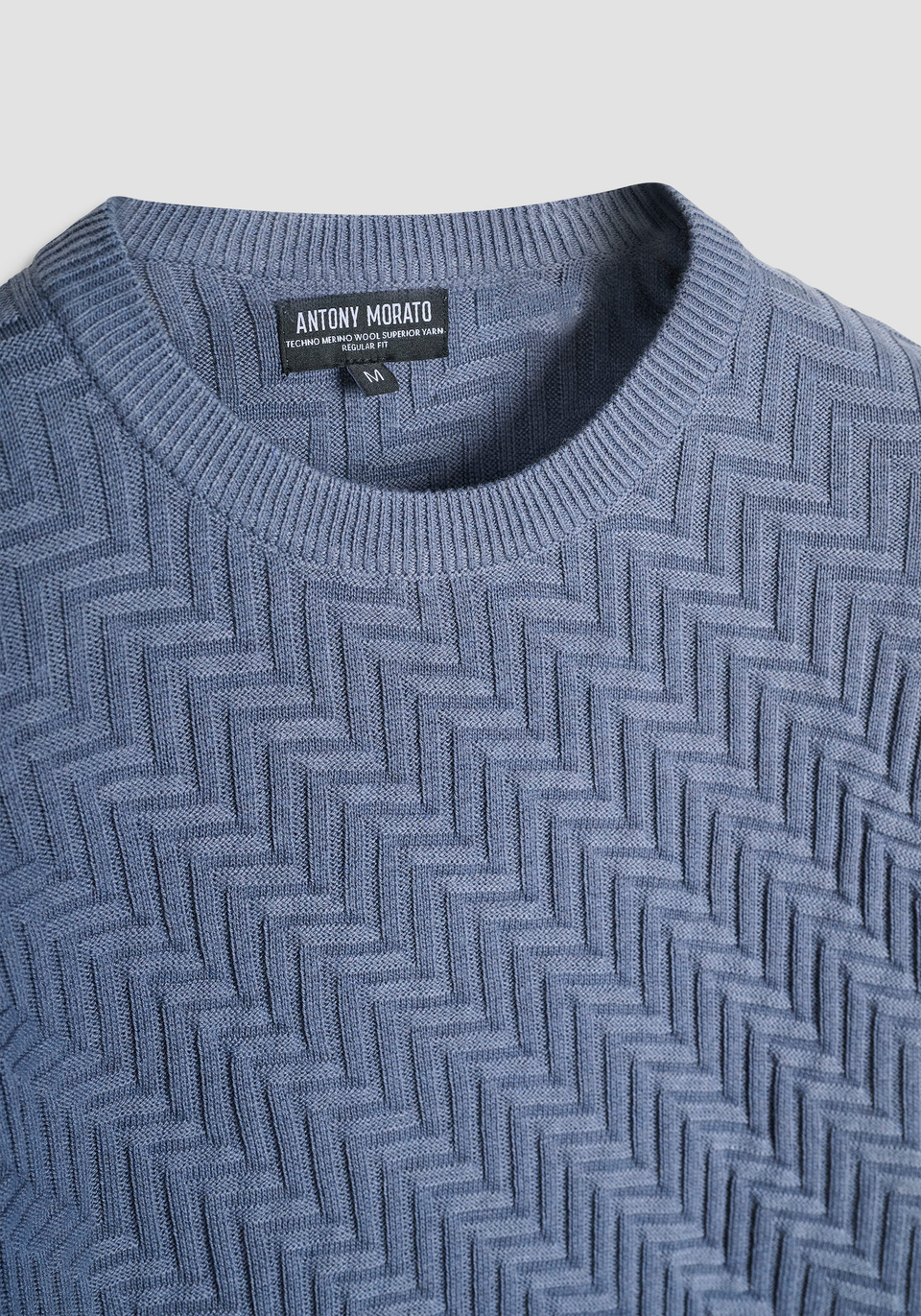 REGULAR FIT SWEATER IN WOOL WITH GEOMETRIC PATTERN - Antony Morato Online Shop