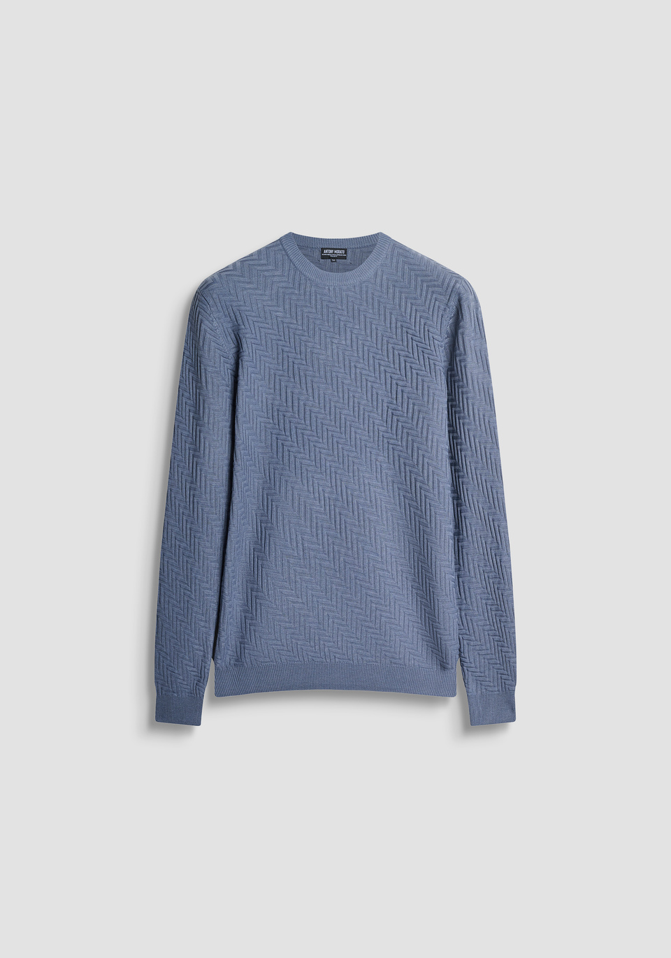 REGULAR FIT SWEATER IN WOOL WITH GEOMETRIC PATTERN - Antony Morato Online Shop