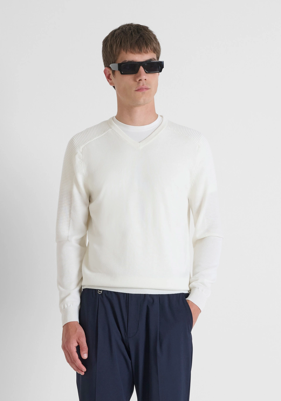 REGULAR FIT MERINO WOOL BLEND JERSEY - Antony Morato Online Shop