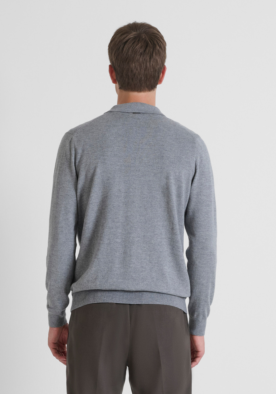 REGULAR FIT WOOL AND CASHMERE BLEND SWEATER WITH COLLAR - Antony Morato Online Shop