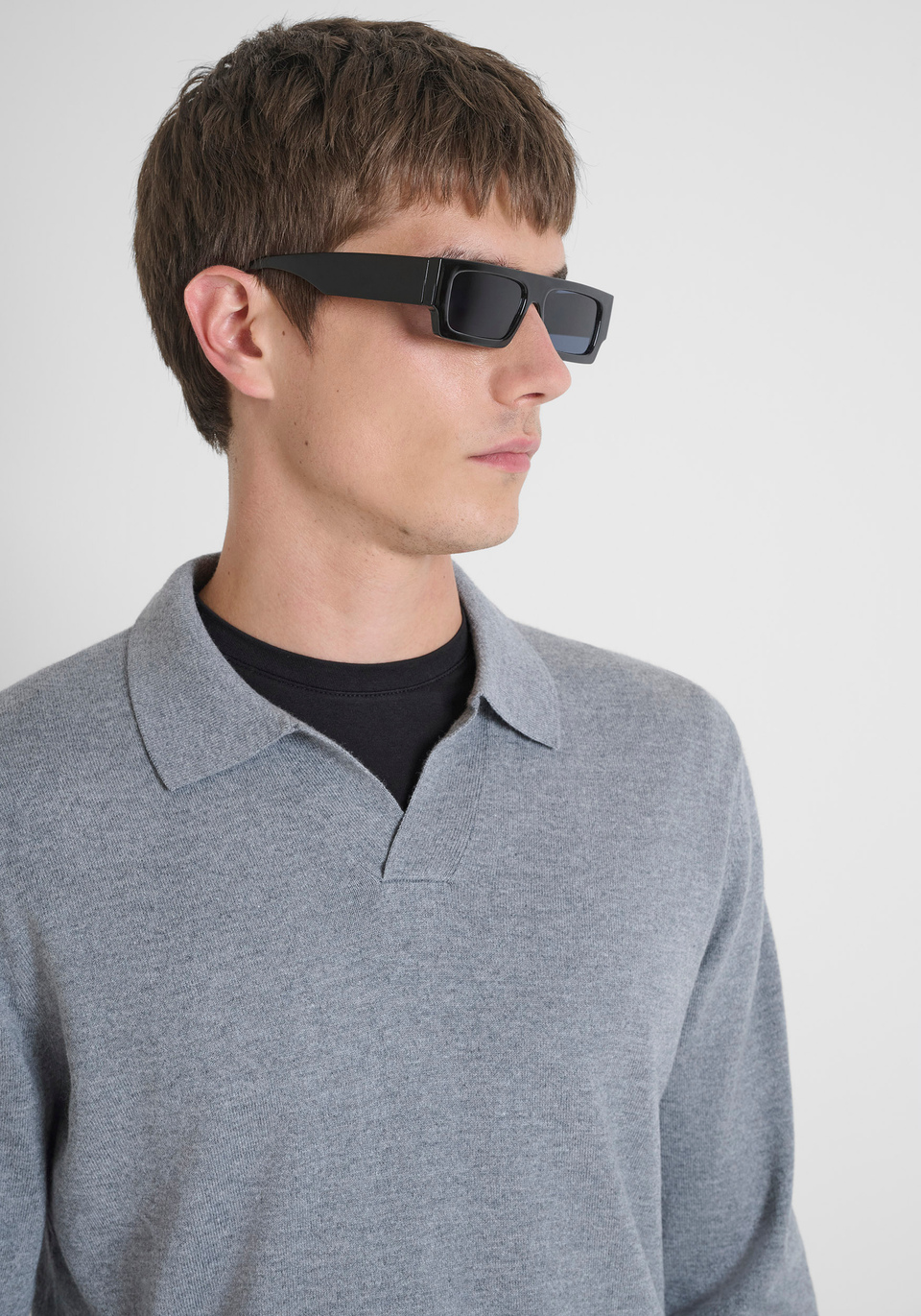 REGULAR FIT WOOL AND CASHMERE BLEND SWEATER WITH COLLAR - Antony Morato Online Shop
