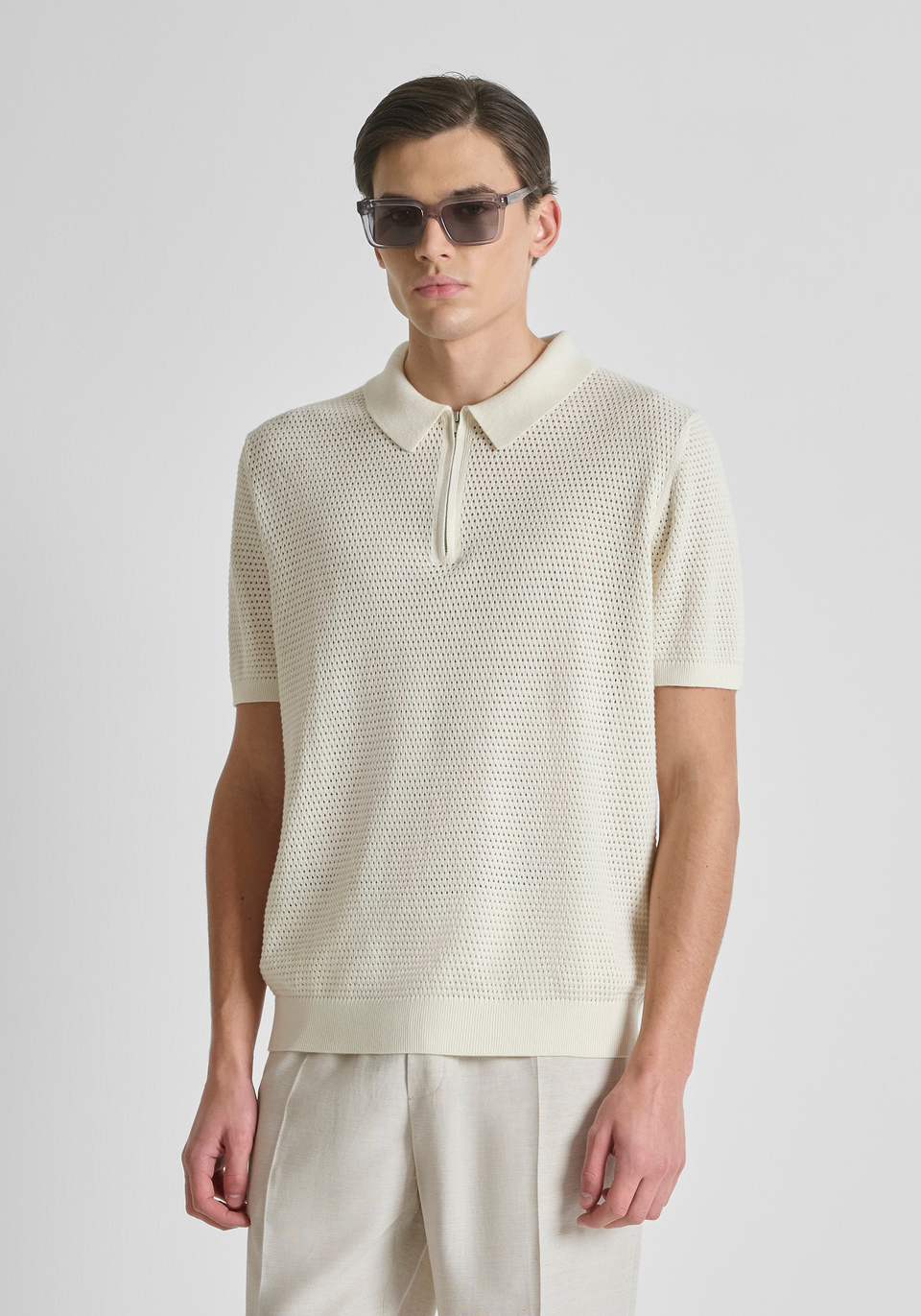 メンズウェア SMR REGULAR-FIT SHORT-SLEEVED POLO SHIRT IN A SOFT COTTON BLEND WITH