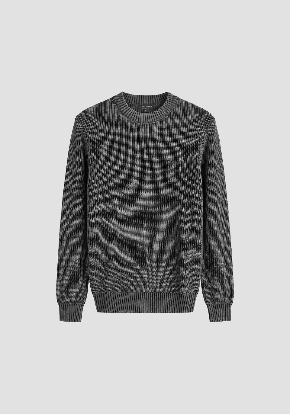 OUAT  KNIT メタニット　SUPER A MARKET Black regular-fit crew-neck sweater in garment-dyed cotton with