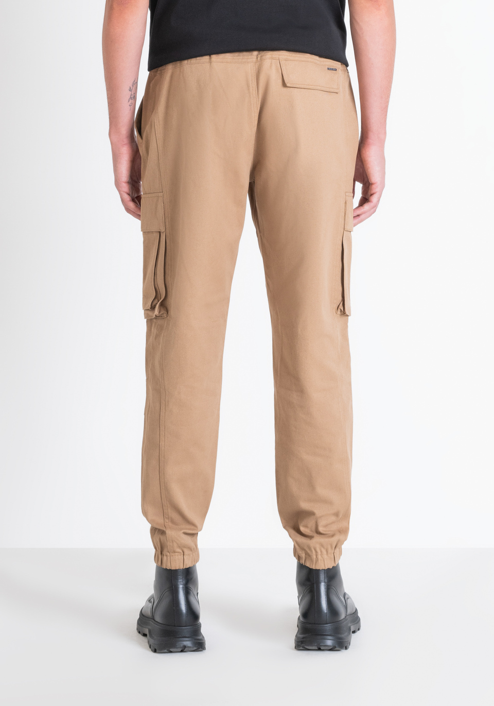 PANTALON CARGO « DYLAN » REGULAR FIT BEIGE EN VISCOSE MÉLANGÉE - Antony Morato Online Shop