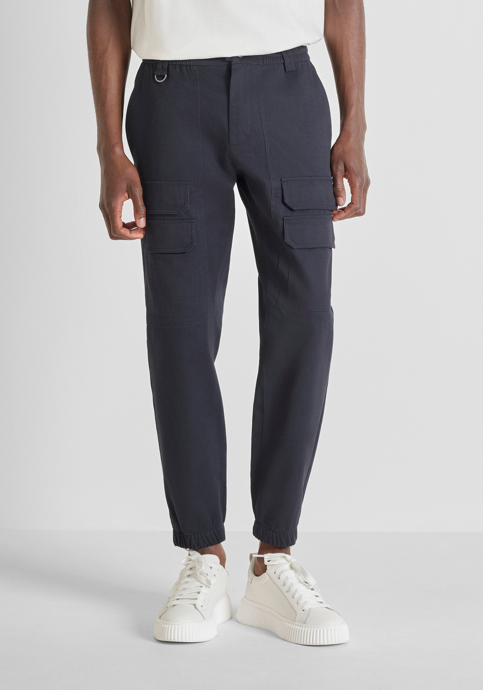 PANTALÓN REGULAR FIT "GLEN" EN MEZCLA ALGODÓN CON LOGO - Antony Morato Online Shop