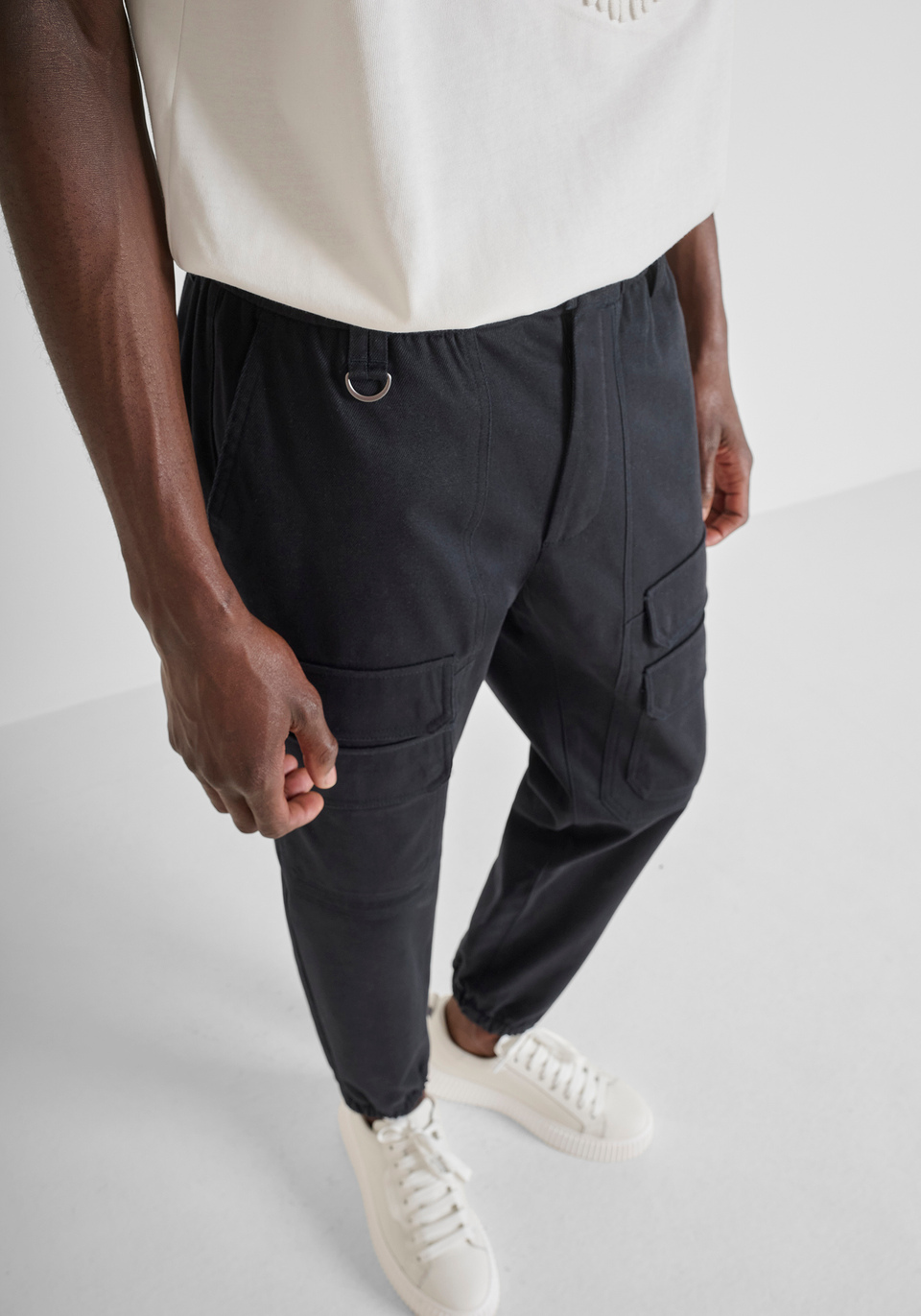 REGULAR FIT "GLEN" TROUSERS IN COTTON BLEND WITH LOGO - Antony Morato Online Shop