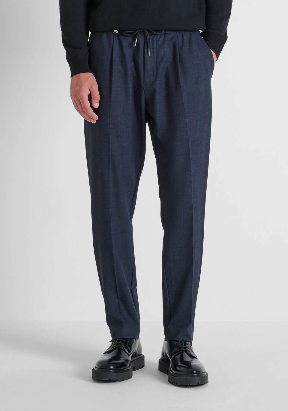 REGULAR FIT "NEIL" TROUSERS IN STRETCH VISCOSE BLEND WITH PATTERN - Antony Morato Online Shop