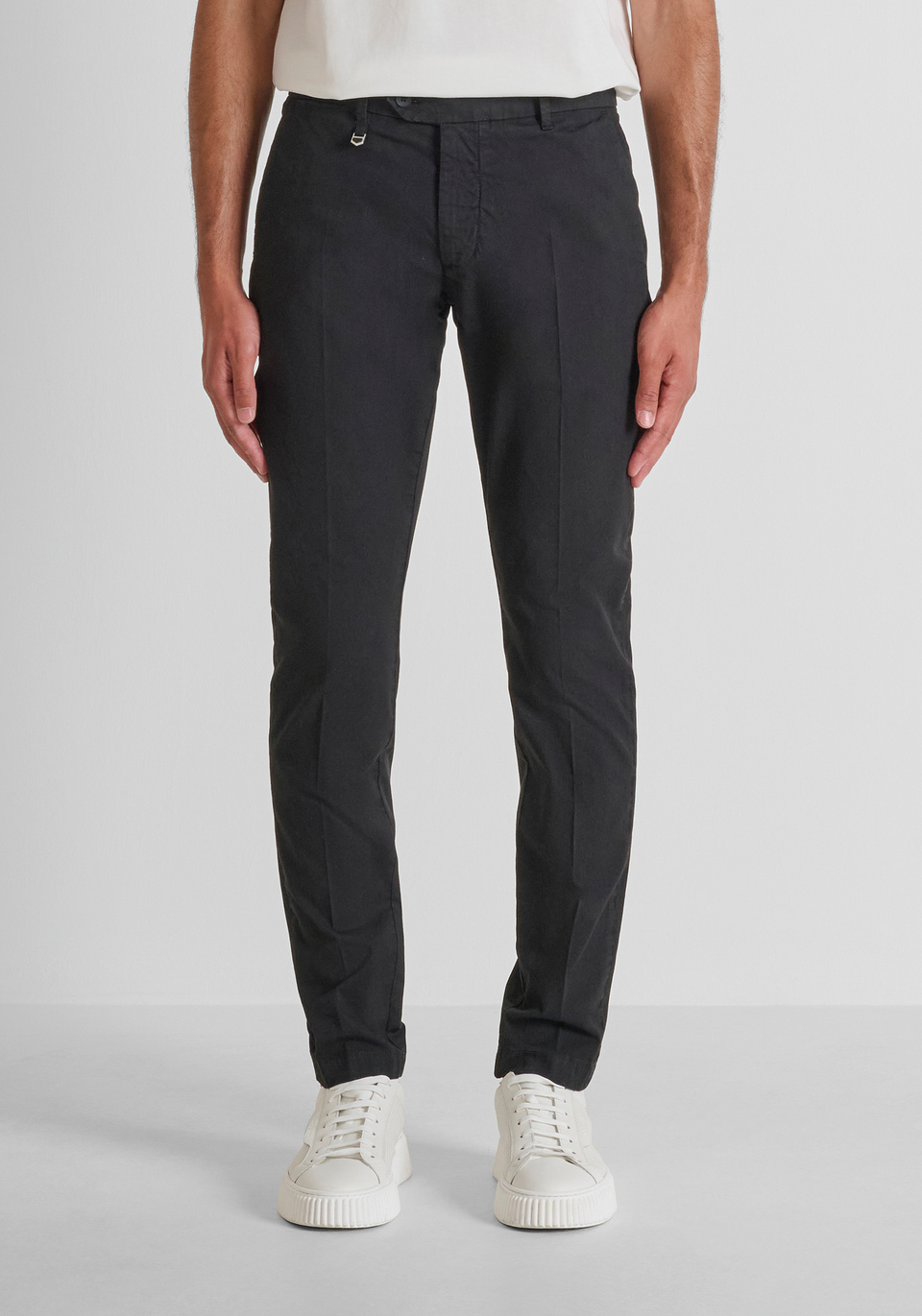 Antony Morato BRYAN SKINNY-FIT TROUSERS IN DYE COTTON BLEND WITH MICRO PATTERN