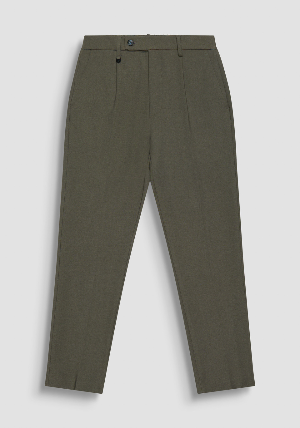 REGULAR- FIT "LUIS" GREEN TROUSERS IN WOOL BLEND - Antony Morato Online Shop