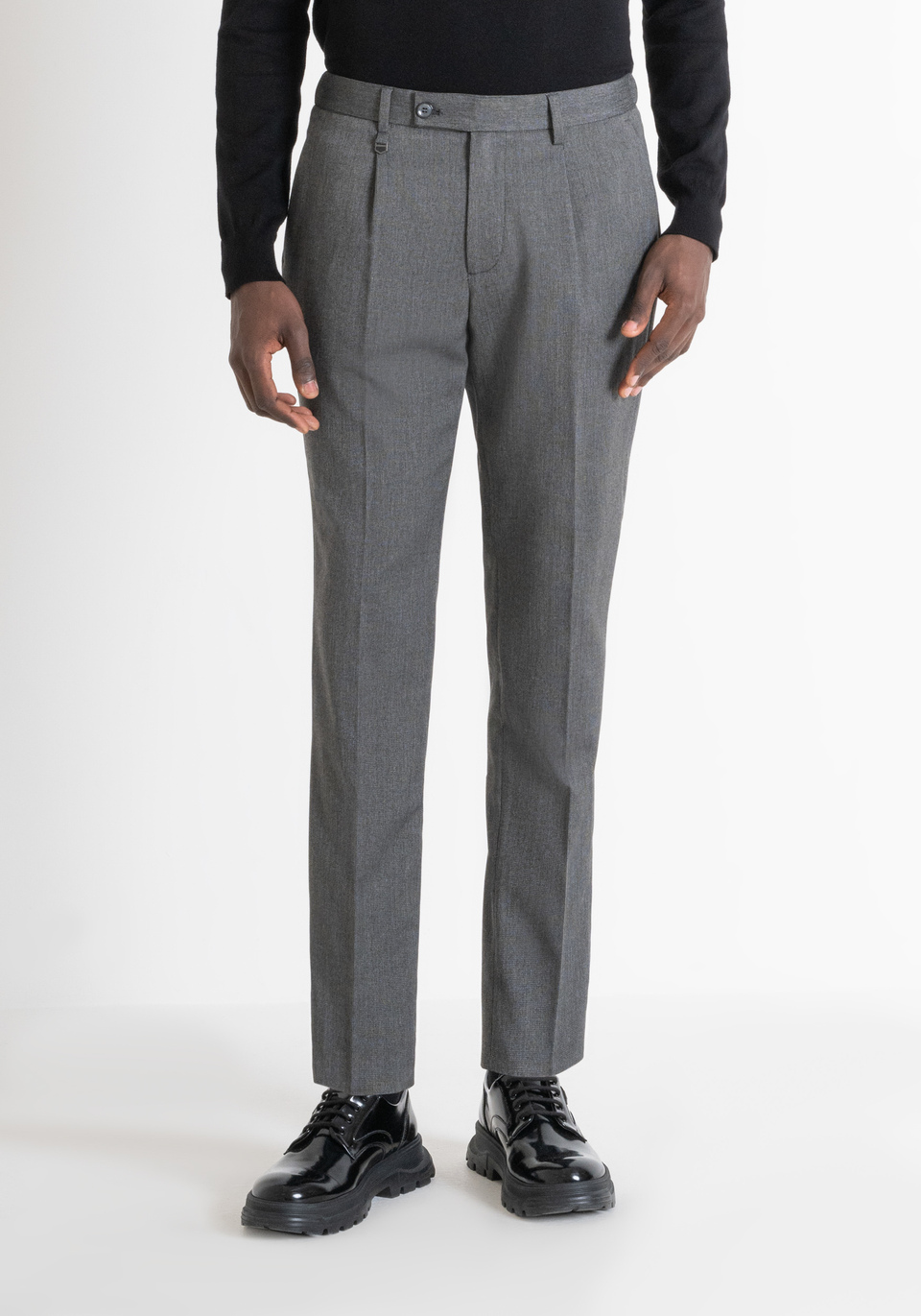 PANTALONI REGULAR FIT “LUIS” IN VISCOSA ELASTICA CON PATTERN - Antony Morato Online Shop
