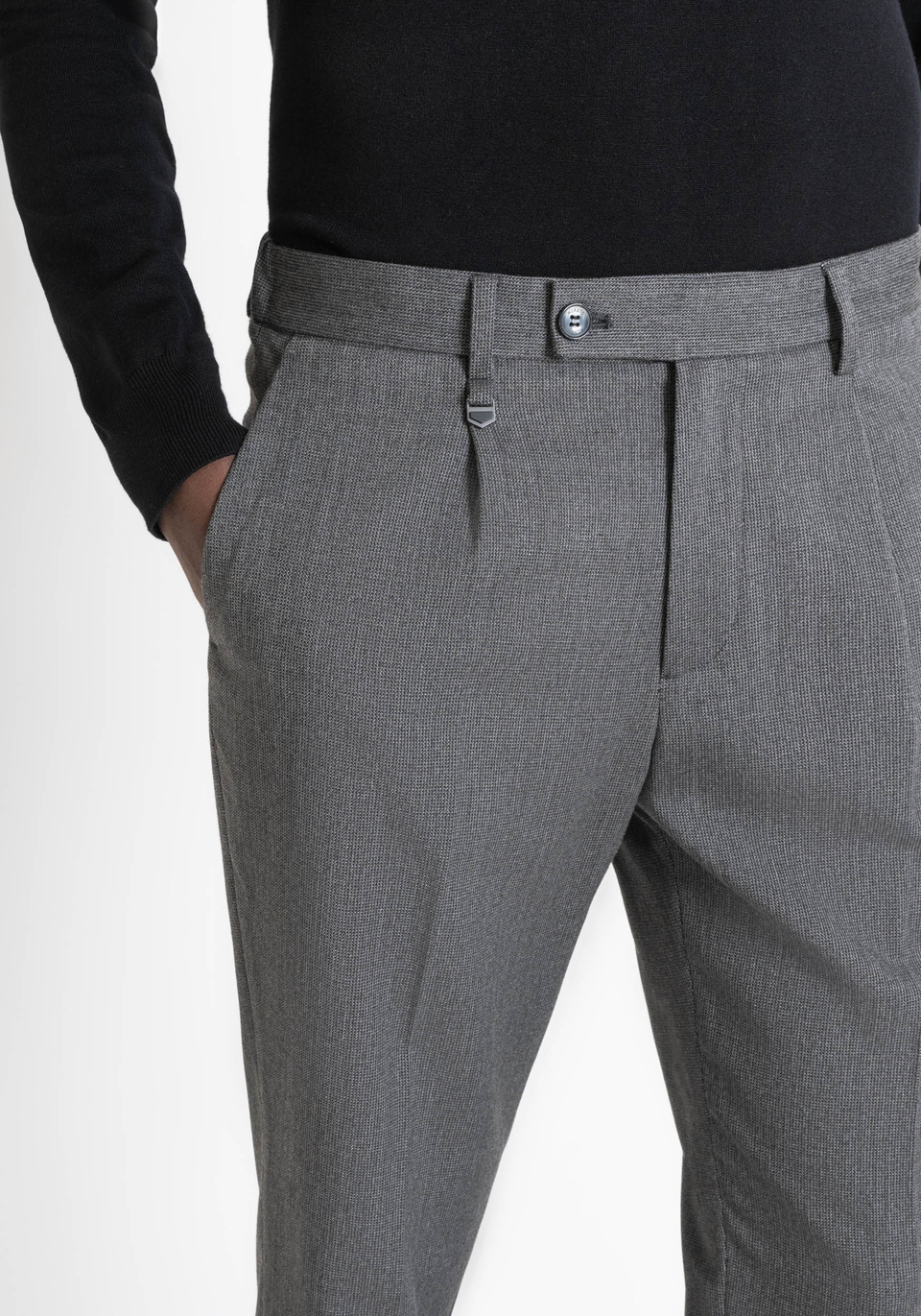 PANTALONI REGULAR FIT “LUIS” IN VISCOSA ELASTICA CON PATTERN - Antony Morato Online Shop