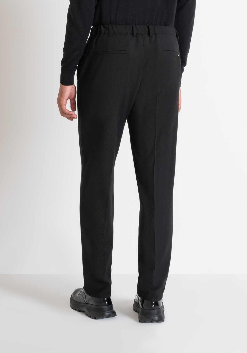 RELAXED FIT "EVAN" TROUSERS IN WOOL BLEND AND ELASTIC VISCOSE - Antony Morato Online Shop