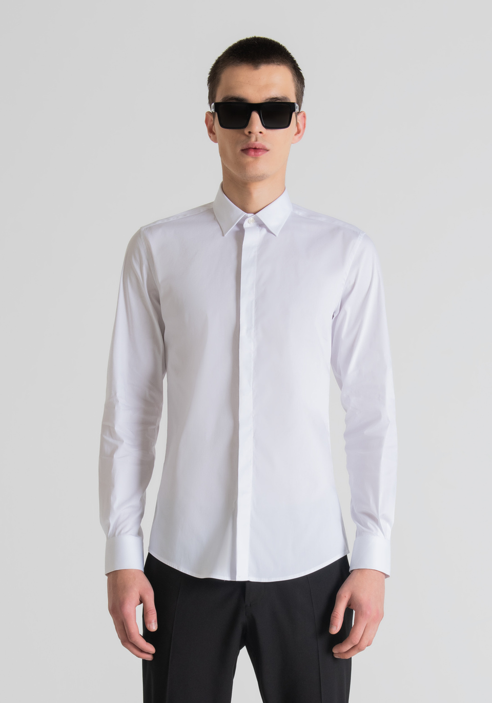 SHIRT WITH CONCEALED BUTTON PLACKET - Antony Morato Online Shop