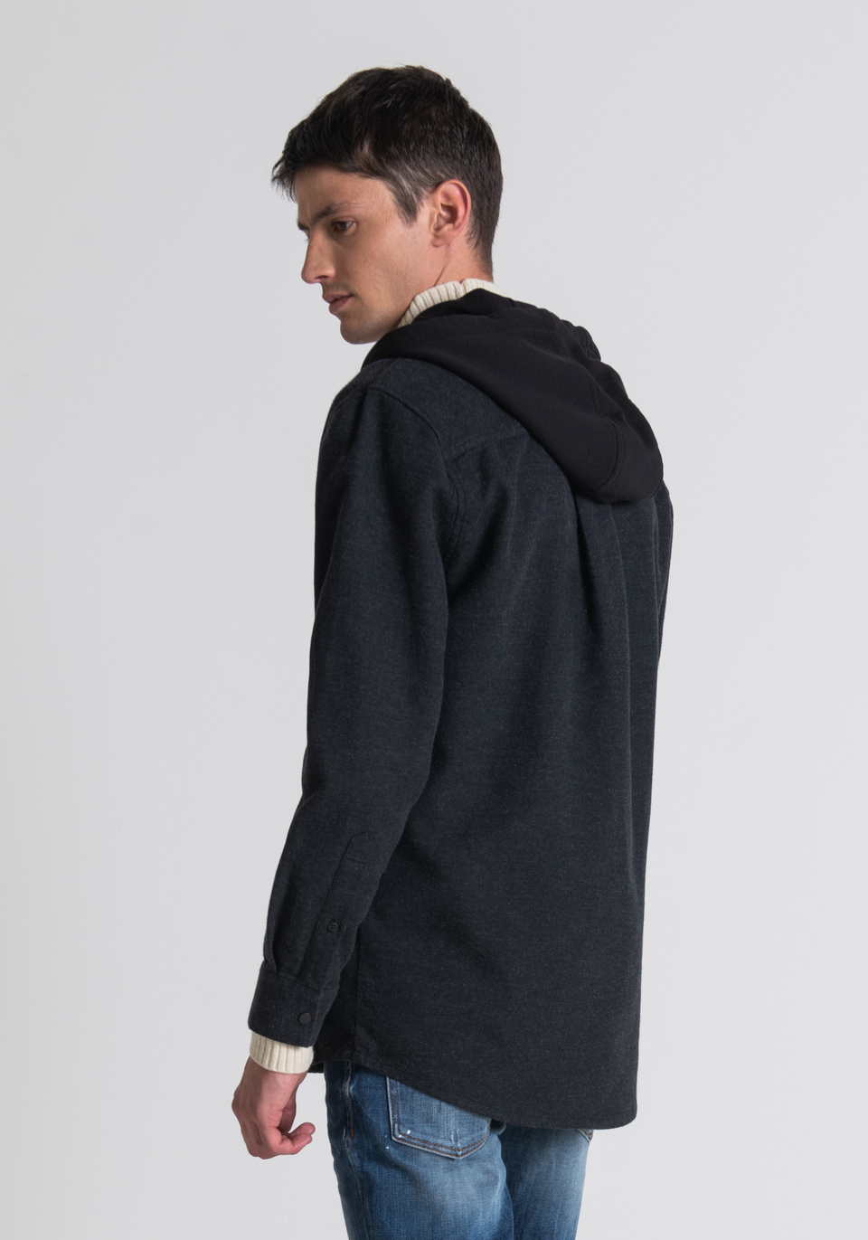 OVERSIZE COTTON SHIRT WITH HOOD - Antony Morato Online Shop