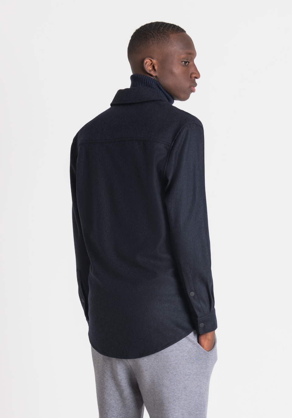 REGULAR FIT WOOL-BLEND SHIRT - Antony Morato Online Shop