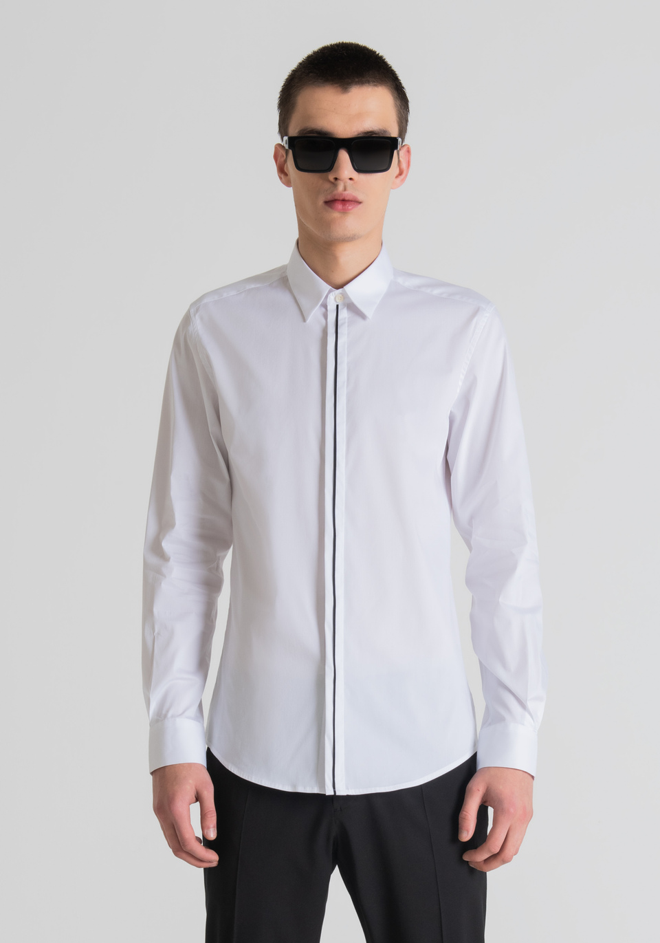 Camicia slim fit in cotone elastico - Antony Morato Online Shop
