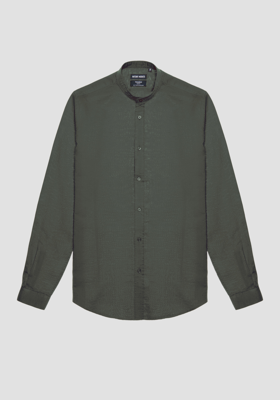 CHEMISE SLIM FIT EN LIN MÉLANGÉ AVEC COL MAO - Antony Morato Online Shop