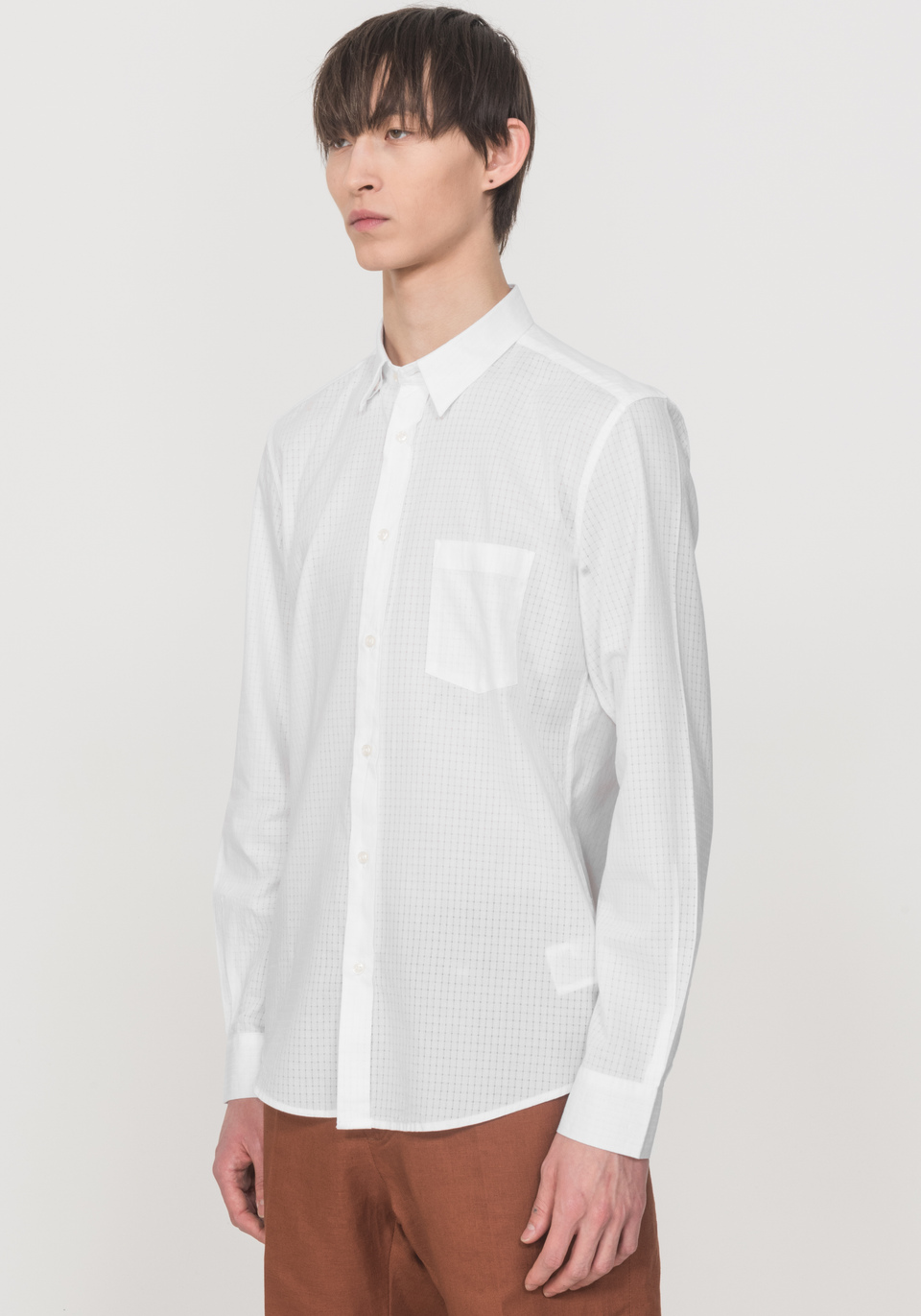 CHEMISE SLIM EN COTON DOUX À CARREAUX - Antony Morato Online Shop