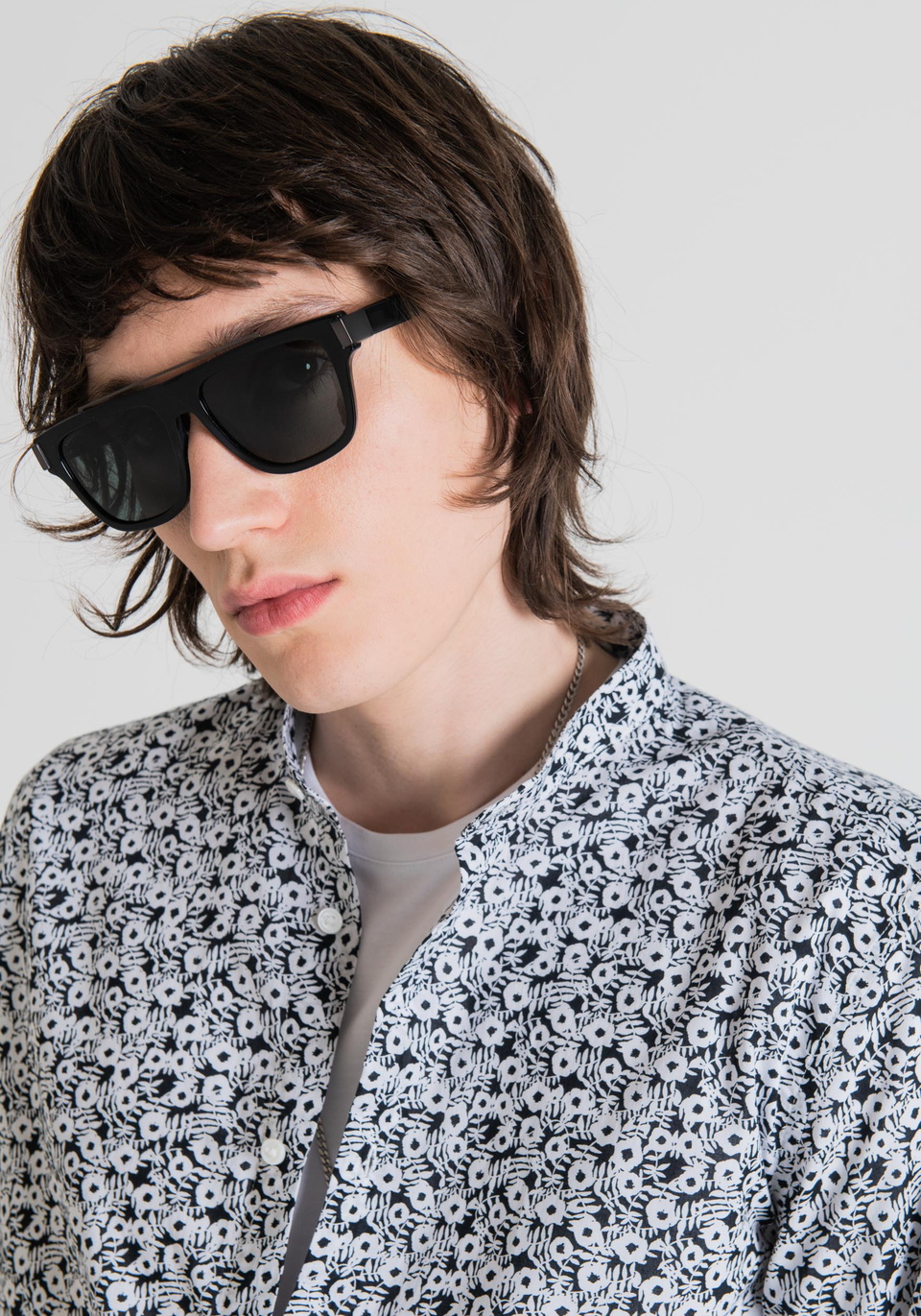 CAMISA SLIM FIT «SEOUL» DE PURO ALGODÓN CON MICROESTAMPADO FLORAL - Antony Morato Online Shop