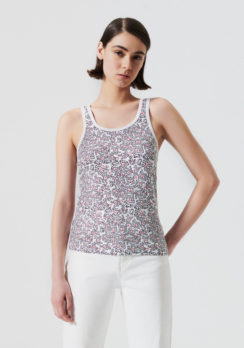 SLIM-FIT TANK TOP WITH ALL-OVER KEITH HARING PRINT - Antony Morato Online Shop