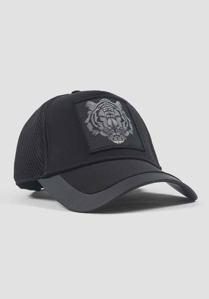 POPLIN BASEBALL CAP WITH TIGER PRINT - Antony Morato Online Shop