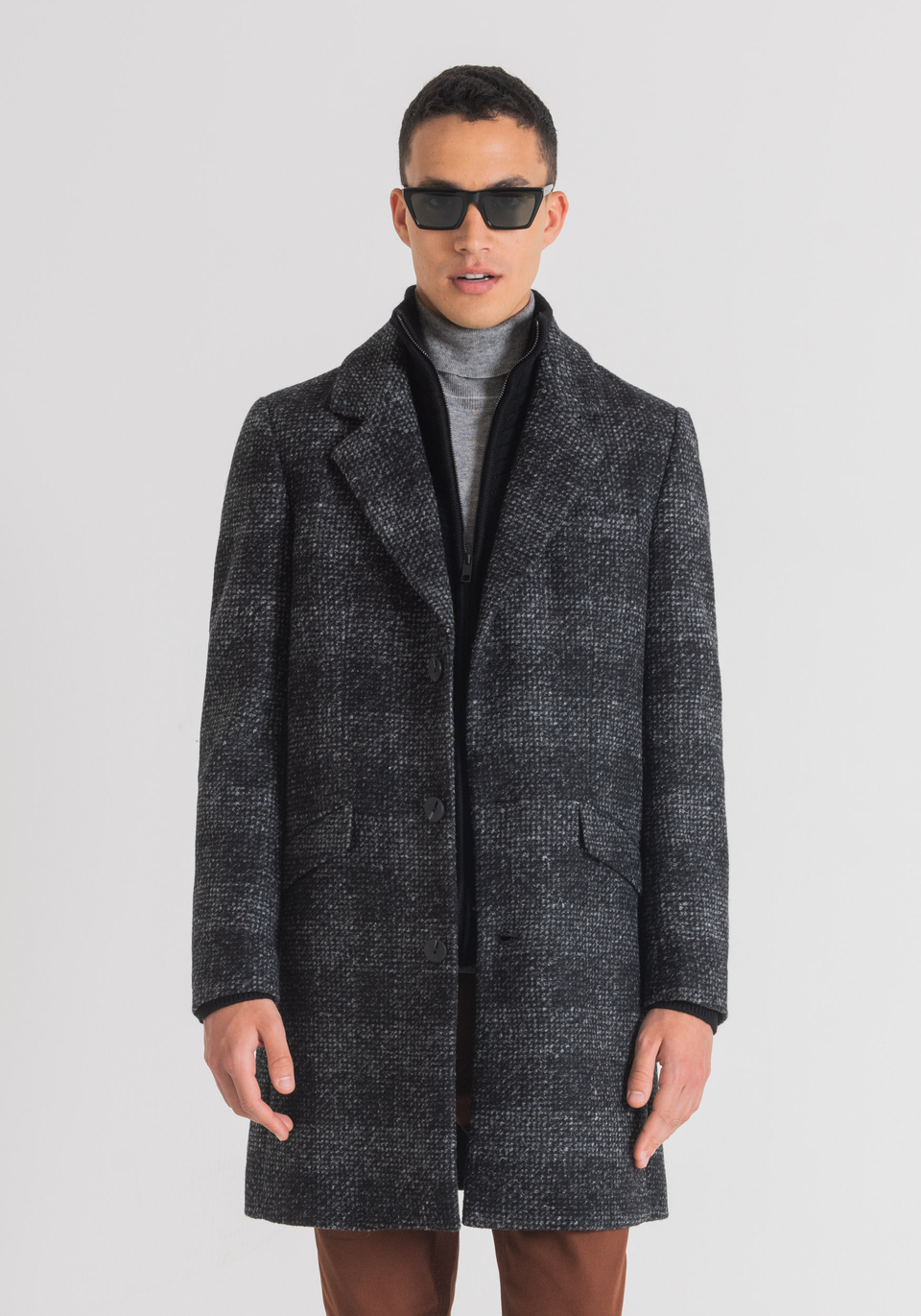 "RUSSEL" SLIM-FIT COAT IN WOOL BLEND - Antony Morato Online Shop