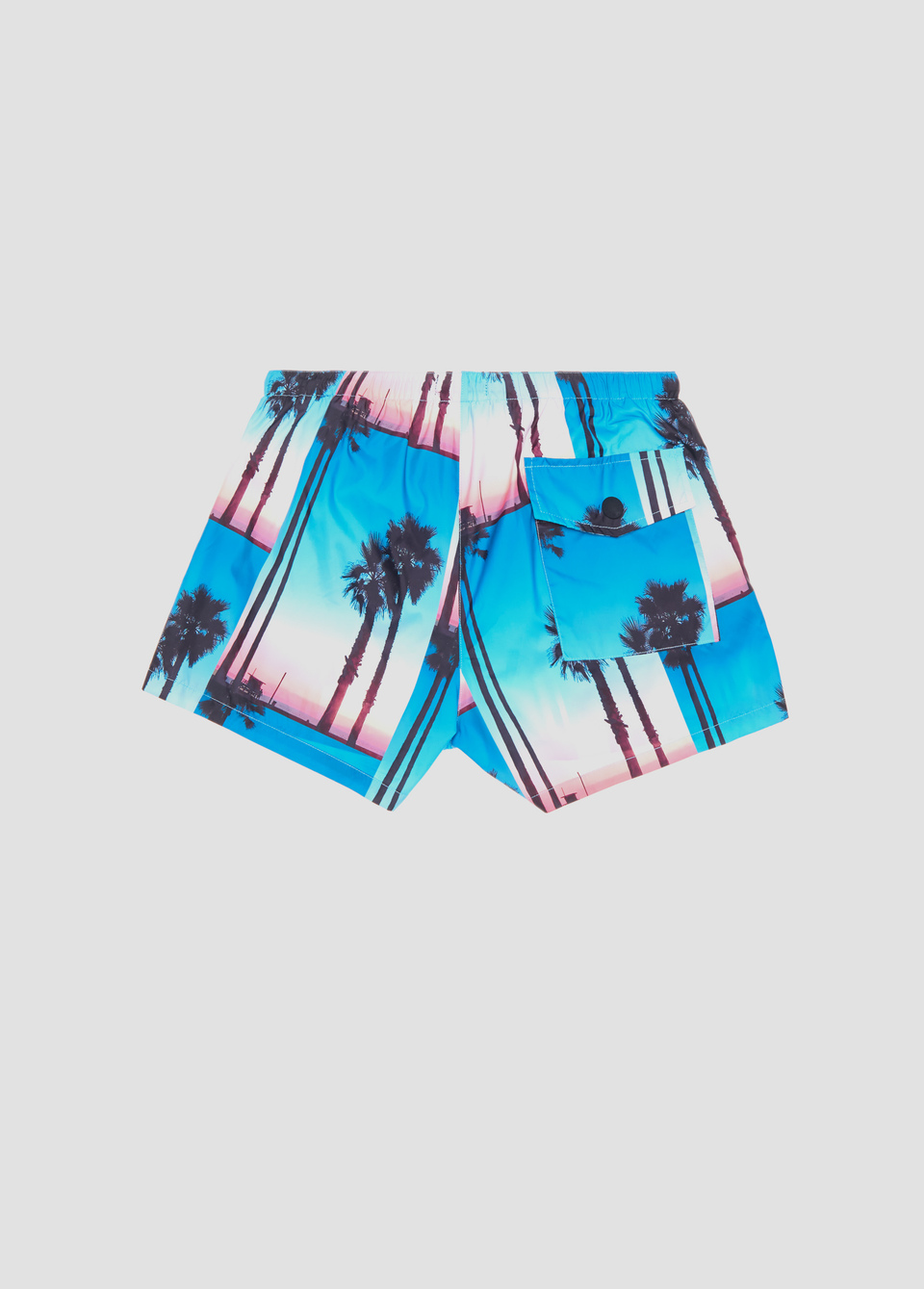 REGULAR FIT SWIMMING TRUNKS IN TECHNICAL FABRIC WITH PALM PRINT - Antony Morato Online Shop