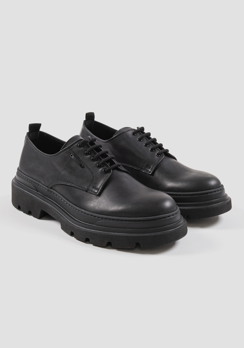 "YUKON" LEATHER DERBY SHOES WITH LUG SOLES - Antony Morato Online Shop