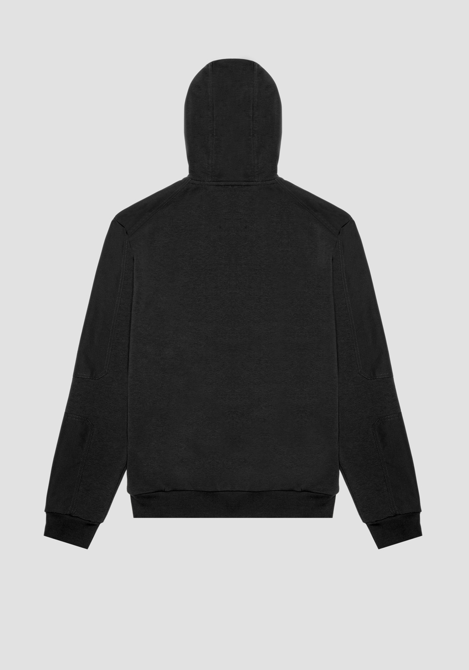 REGULAR FIT SWEATSHIRT IN SOLID COLOUR STRETCH COTTON-BLEND WITH HOOD AND TONE-ON-TONE PATCH - Antony Morato Online Shop