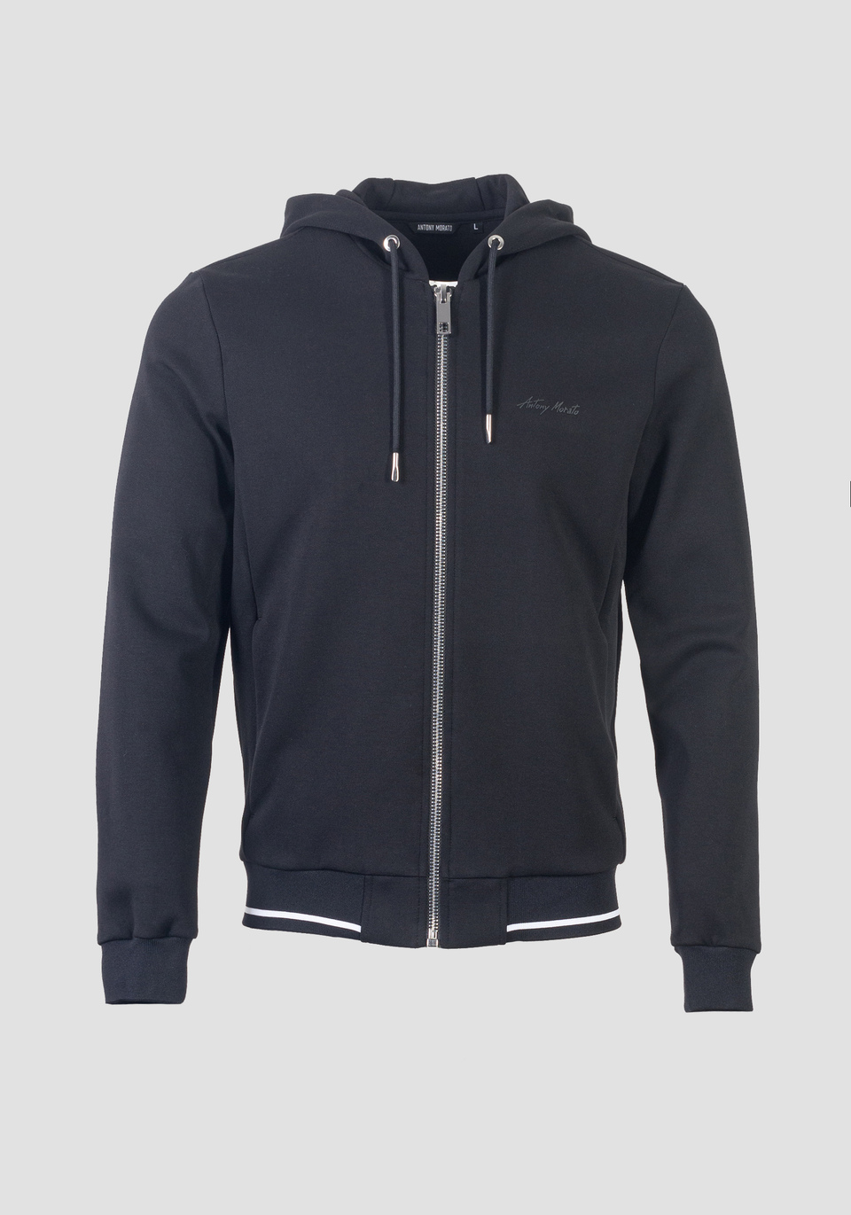 SWEAT-SHIRT REGULAR FIT AVEC ZIP ET IMPRIMÉ LOGO CAOUTCHOUC - Antony Morato Online Shop