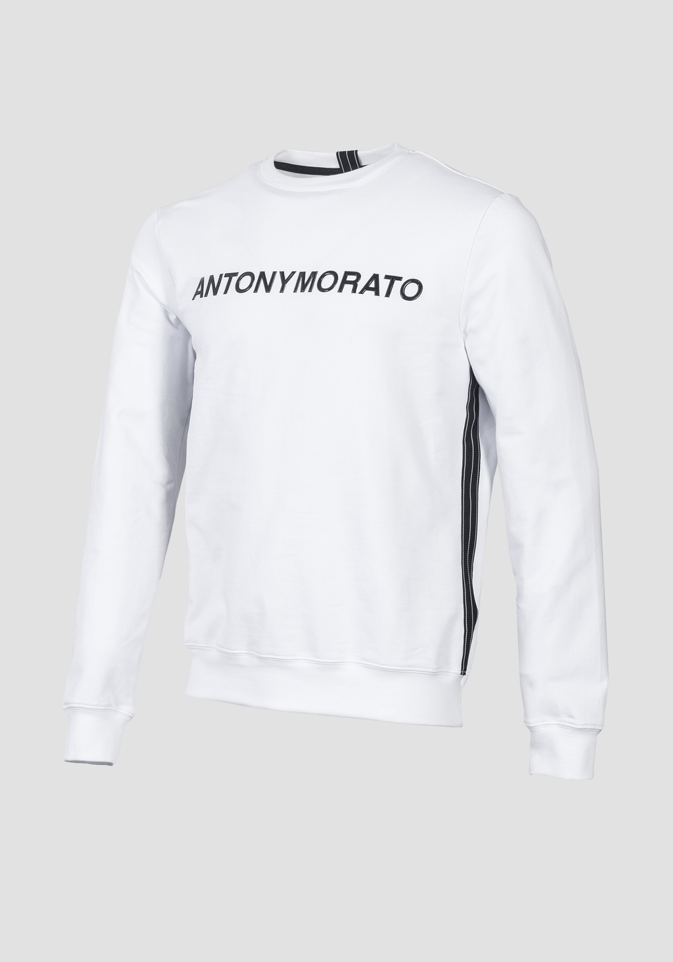 SLIM FIT SWEATSHIRT IN STRETCH COTTON WITH GLOSS FRONT PRINT - Antony Morato Online Shop