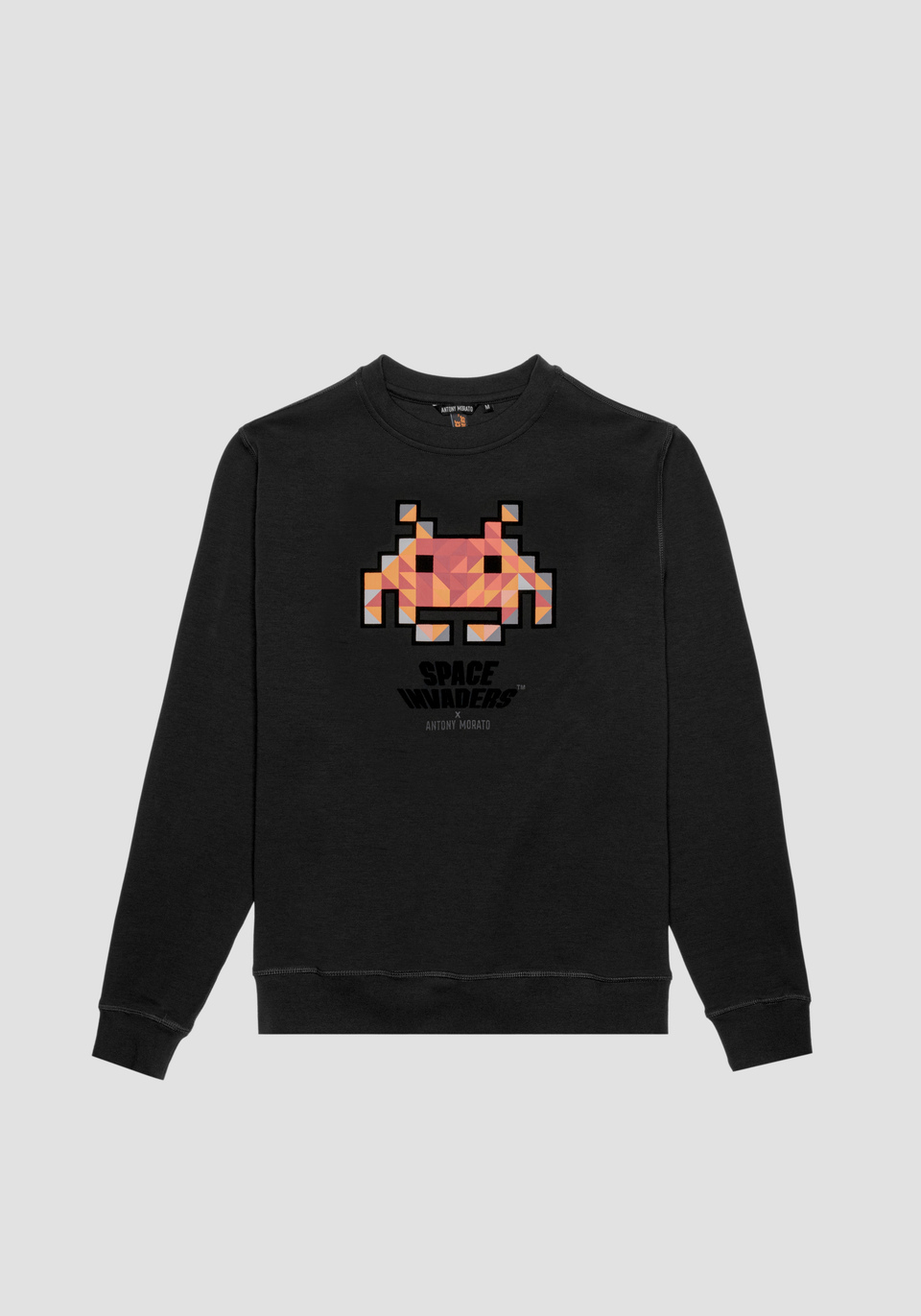 REGULAR FIT SWEATSHIRT IN SOFT COTTON BLEND WITH SPACE INVADERS PRINT - Antony Morato Online Shop