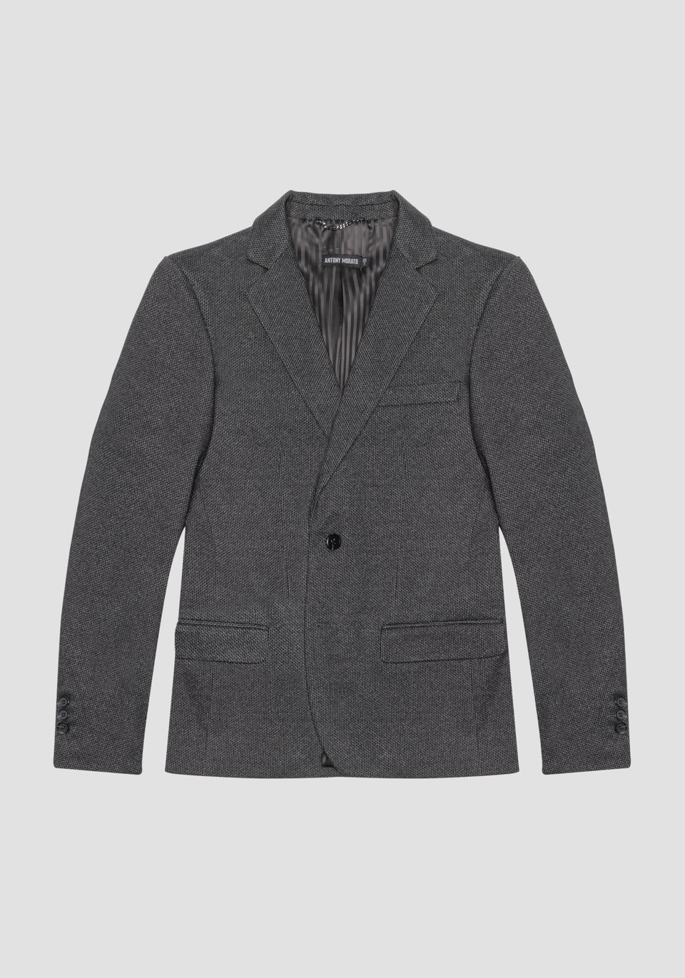 "ASHE" SUPER SLIM FIT JACKET IN STRETCH VISCOSE BLEND FABRIC WITH WARM FEEL EFFECT - Antony Morato Online Shop