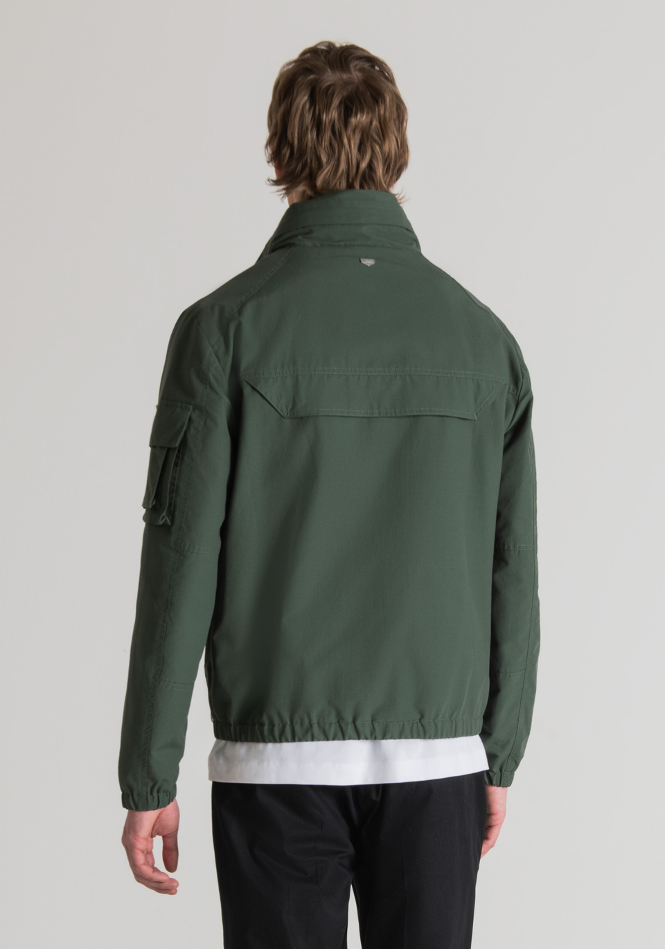 VESTE COUPE REGULAR EN TISSU TECHNIQUE RIPSTOP MÉLANGÉ - Antony Morato Online Shop