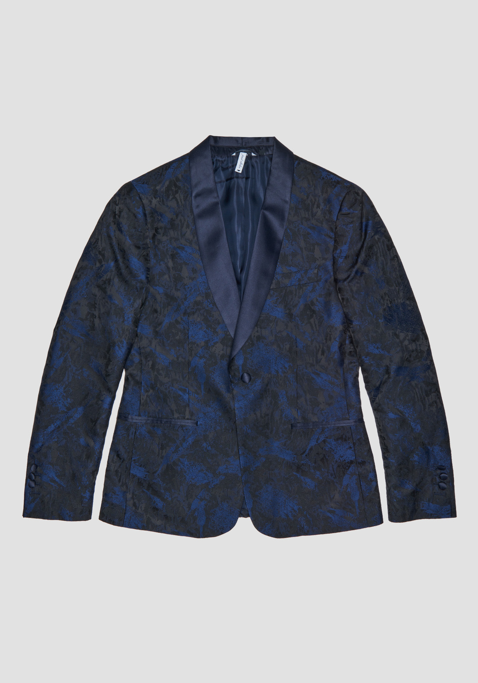 SLIM-FIT “BLANCHE” JACKET IN A SATIN-FINISH FABRIC WITH JACQUARD PATTERNING - Antony Morato Online Shop