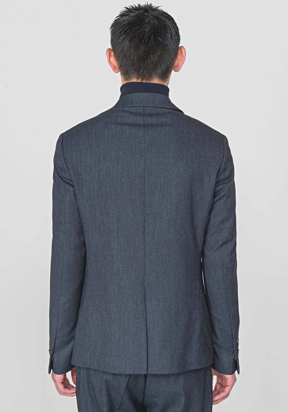 SLIM-FIT “BONNIE” JACKET MADE FROM A MICRO-PATTERNED STRETCHY FABRIC - Antony Morato Online Shop